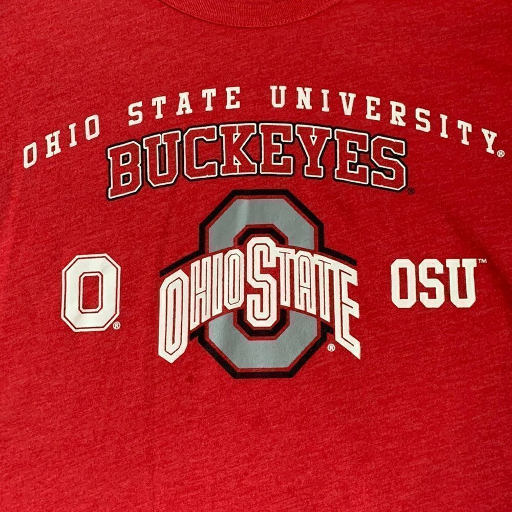 Ohio State University Buckeyes Graphic Fitted T-shirt XS Red